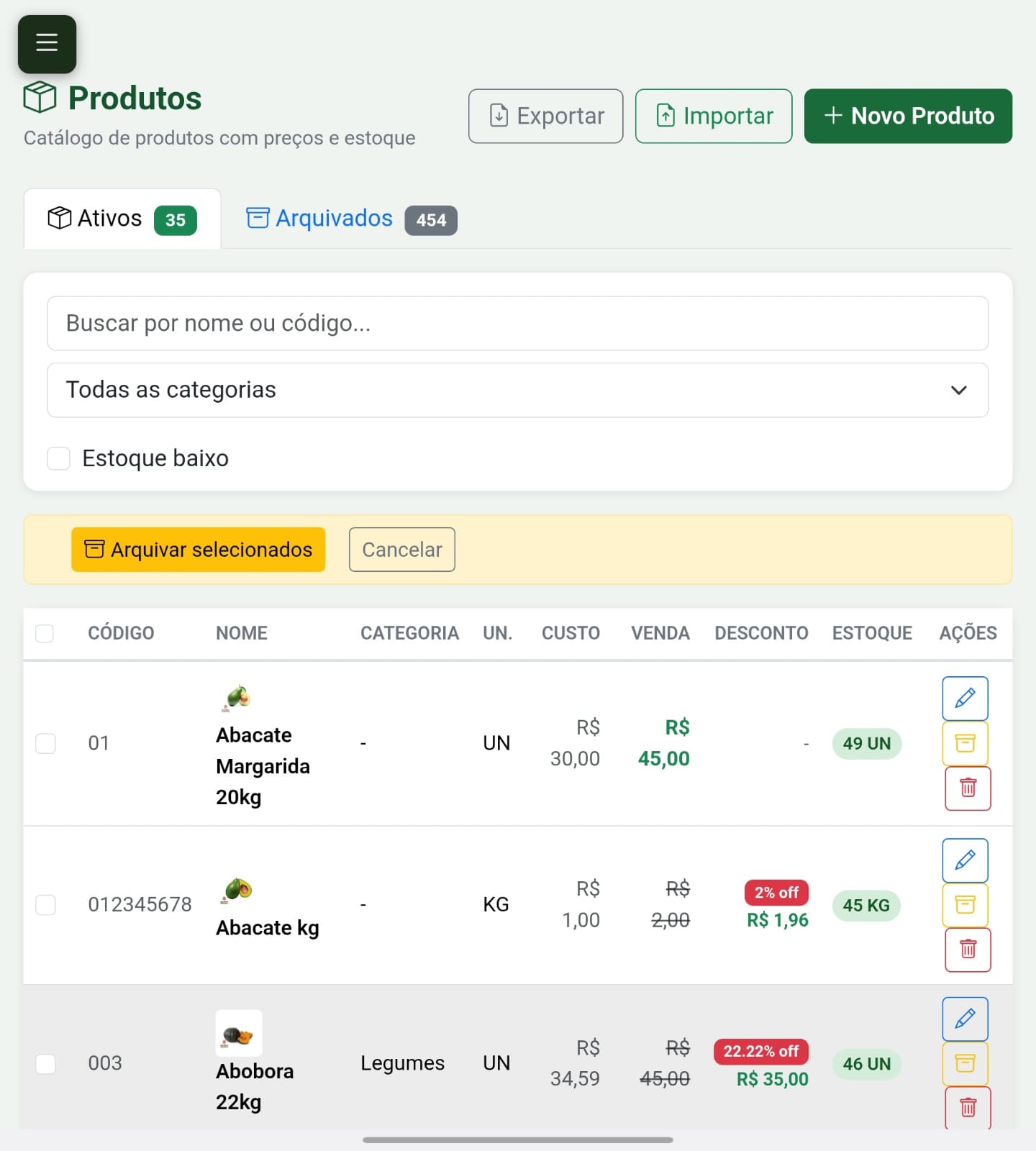 Produtos FastPOS